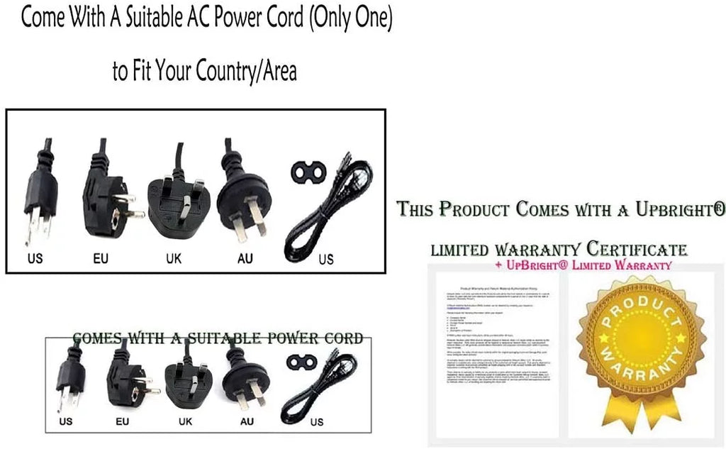 Cord Supply AC Power UPBRIGHT 144Hz AVF240 Gaming PSU NEW PS Charger Mains DC Adapter Monitor 24" / Global Atron Cable For Vision