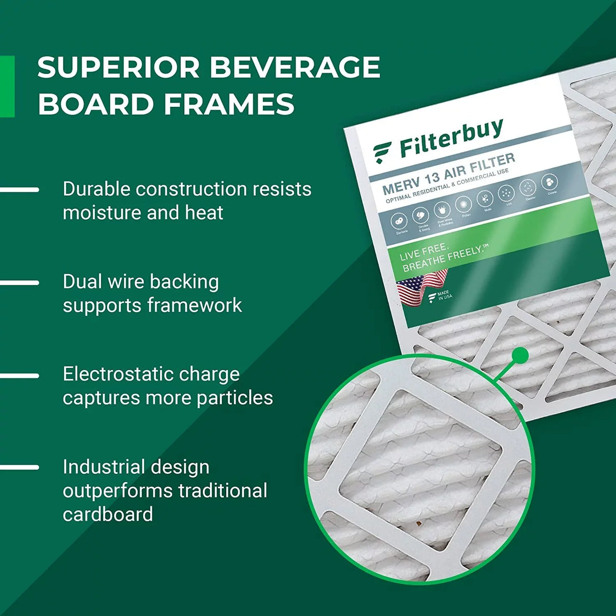 HVAC Furnace 14x14x1 Filters Pleated AC Air (2-Pack) 13 MERV Filterbuy