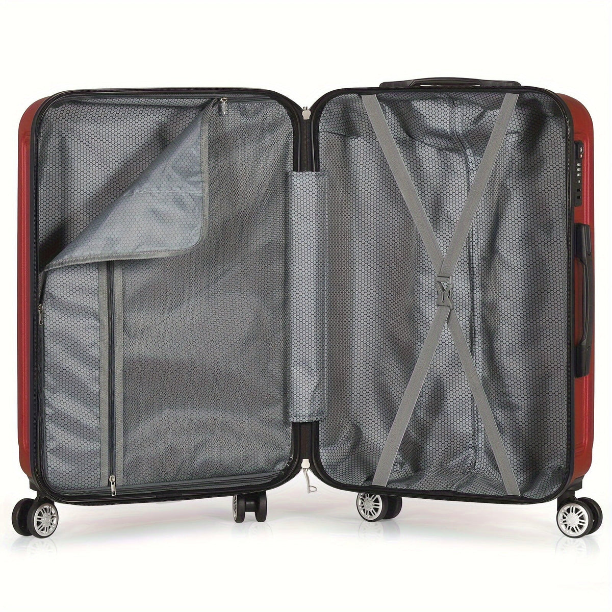 Luggage For Cases With Travel Hard Spinner Minimalist Trip, Shell Red Outdoor Wheels