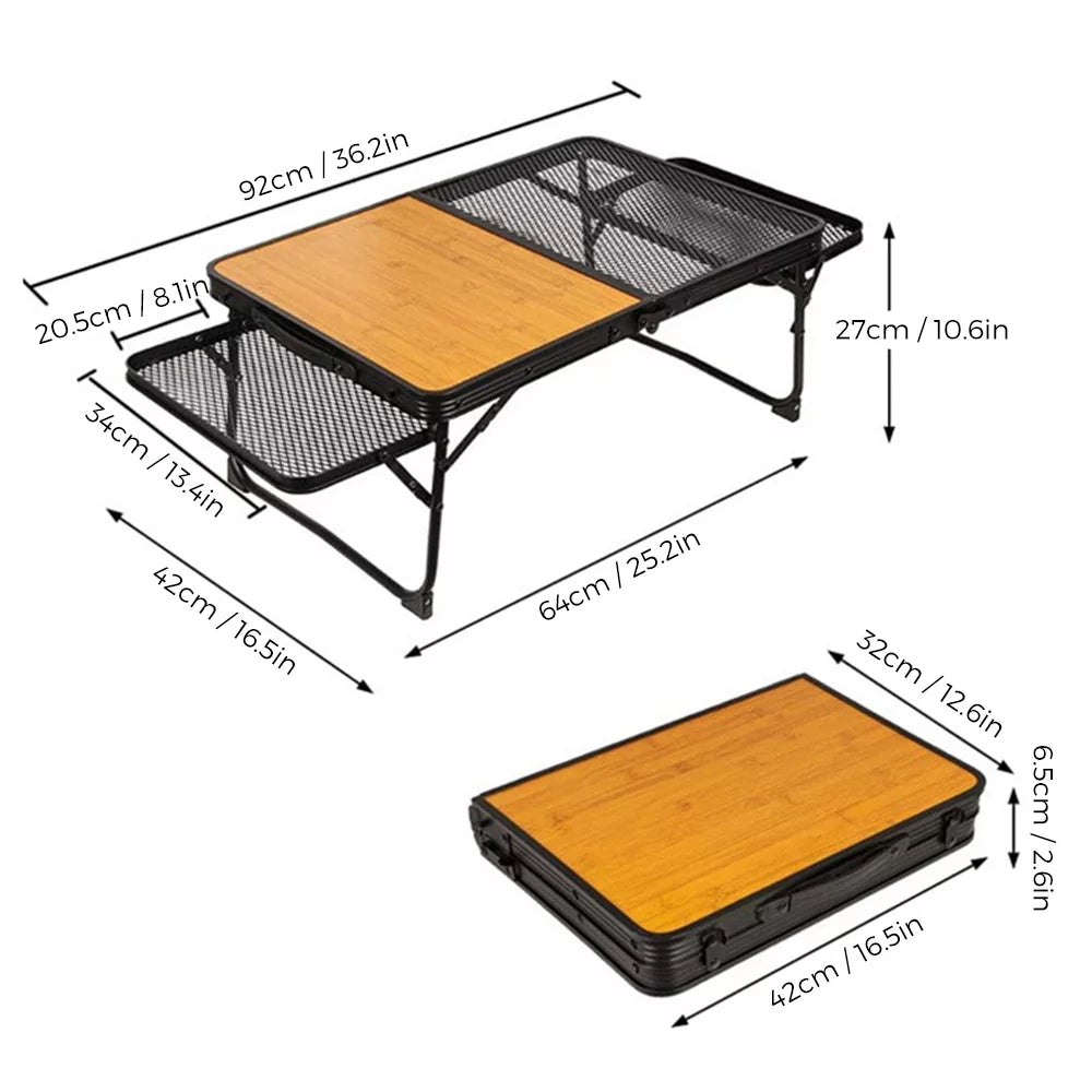 Convenient Table Cooking Folding Camping Lixada Lightweight Station Picnic Prep Food for