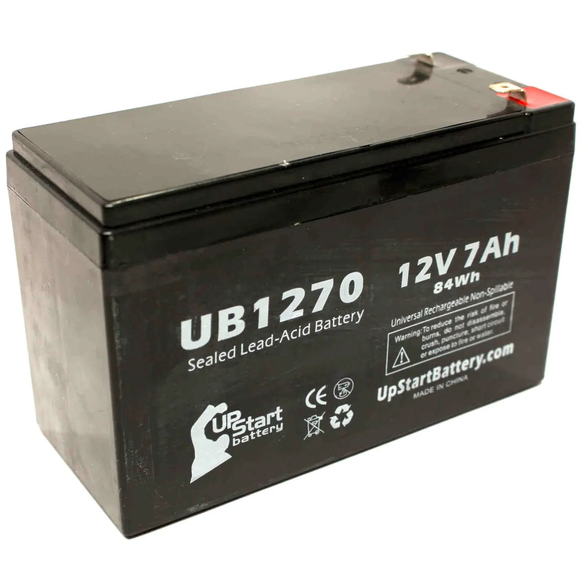 Adapters Battery Acid SLA) 4 Battery Includes 7Ah, F2 F1 7000mAh, Pack - UB1270 Sealed - Replacement Upsonic AGM, Lead - F1 Terminal Compatible PCM200VR to Terminal, Universal (12V, 2x
