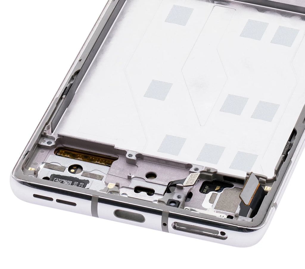 (Refurbished) OLED OnePlus 5G Compatible Replacement For 8 (Non-Verizon With Assembly Silver) UW / Frame 5G Frame) (Polar