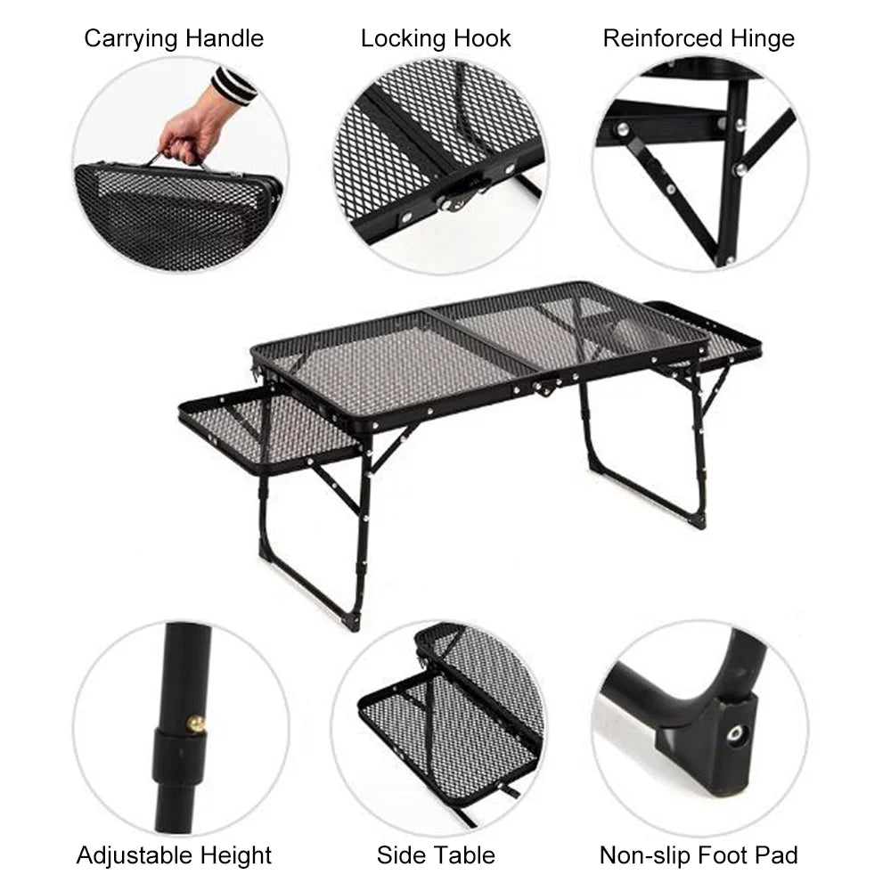 Convenient Table Cooking Folding Camping Lixada Lightweight Station Picnic Prep Food for