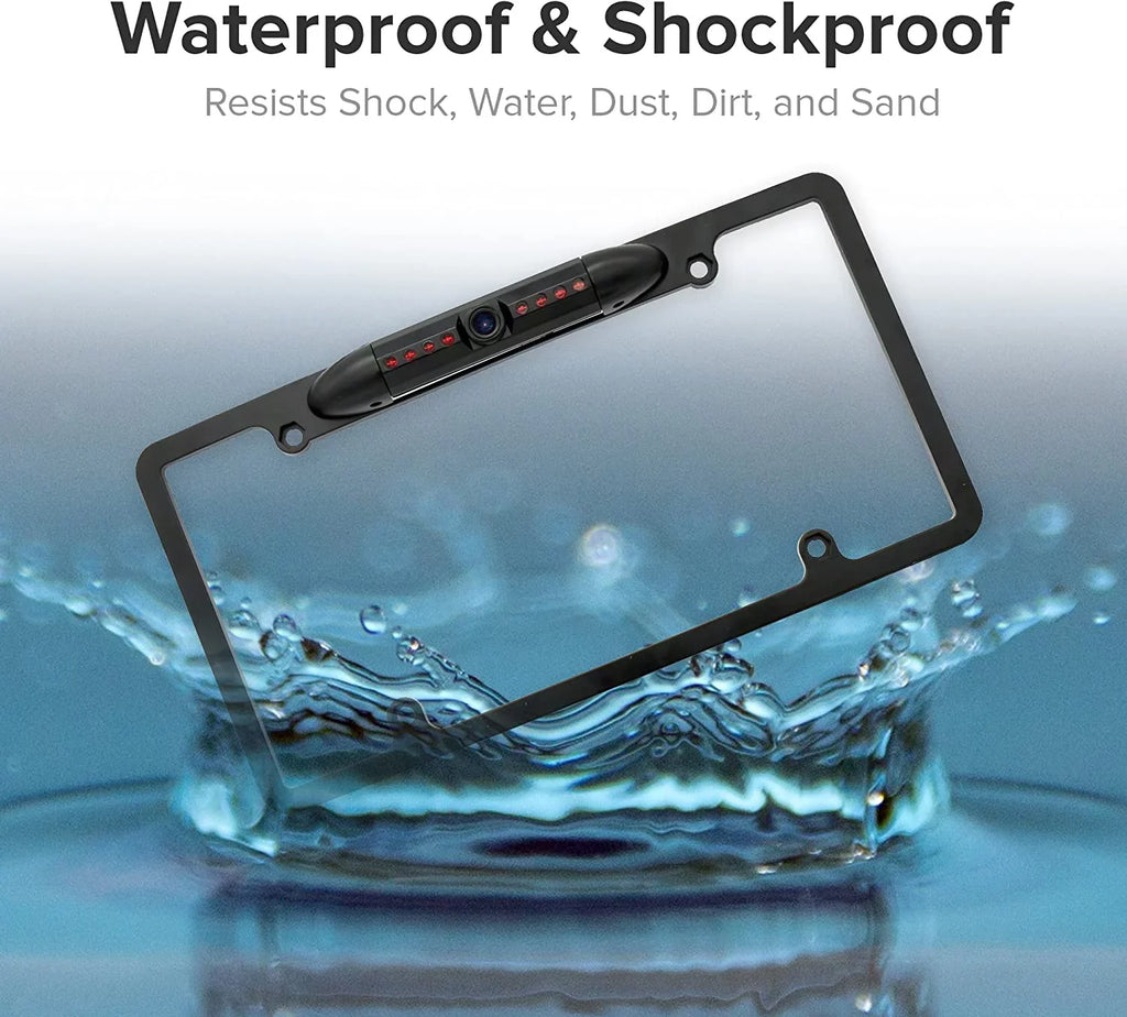 License Plate Black Waterproof Camera DMX125BT for Rearview Kenwood Backup DMX-125BT