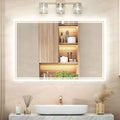Wall-Mounted ANTEN Mirror, Lights, Bathroom Inch LED Mirror Vanity Lighted Touch Bathroom Mirror LED Anti-Fog, Dimmable Bathroom Mirror, Backlit with 36x28 3000K-6000K, Sensor,