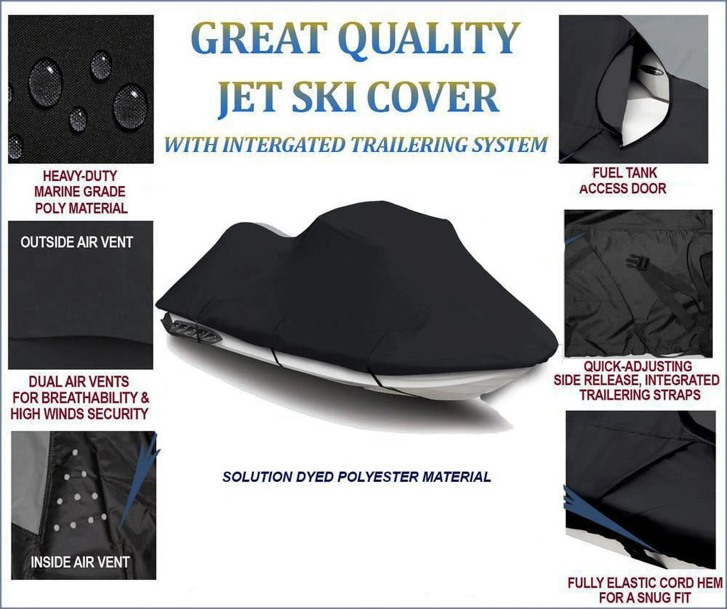 2005, Ski GTS 2003 600D Compatible 2004 Sea-Doo Cover Doo GTI JET SKI 2003 Sea 2002 Bombardier for PWC Cover BLACK 2001 Jet 2001 2002