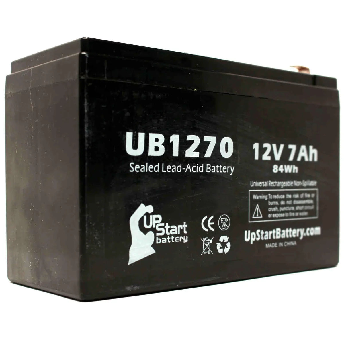 Adapters Battery Acid SLA) 4 Battery Includes 7Ah, F2 F1 7000mAh, Pack - UB1270 Sealed - Replacement Upsonic AGM, Lead - F1 Terminal Compatible PCM200VR to Terminal, Universal (12V, 2x