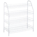 Rack Rubbermaid Freestanding Shelf 4-Tier Organizer, Wire and White Shoe
