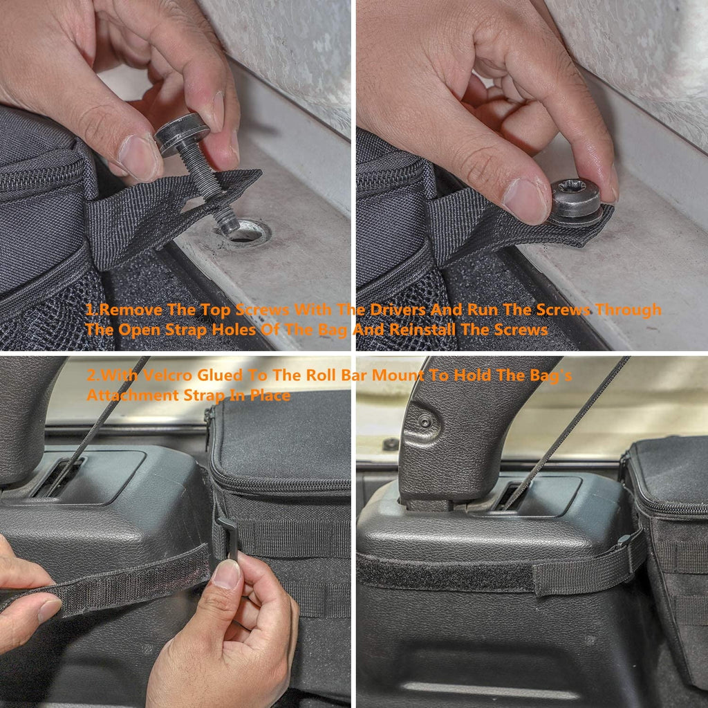 JL Tidying for Rear Tool Pocket Jeep Organizer 4 Trunk Bag Doors Stowing 2018-2024 Interior Accessories
