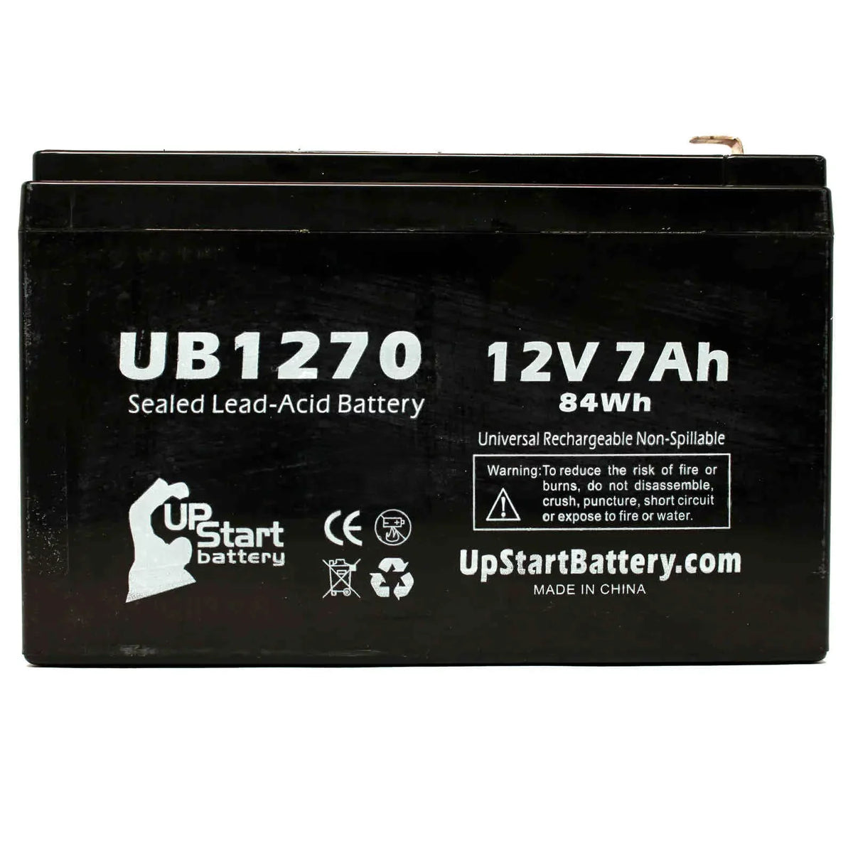 Adapters Battery Acid SLA) 4 Battery Includes 7Ah, F2 F1 7000mAh, Pack - UB1270 Sealed - Replacement Upsonic AGM, Lead - F1 Terminal Compatible PCM200VR to Terminal, Universal (12V, 2x