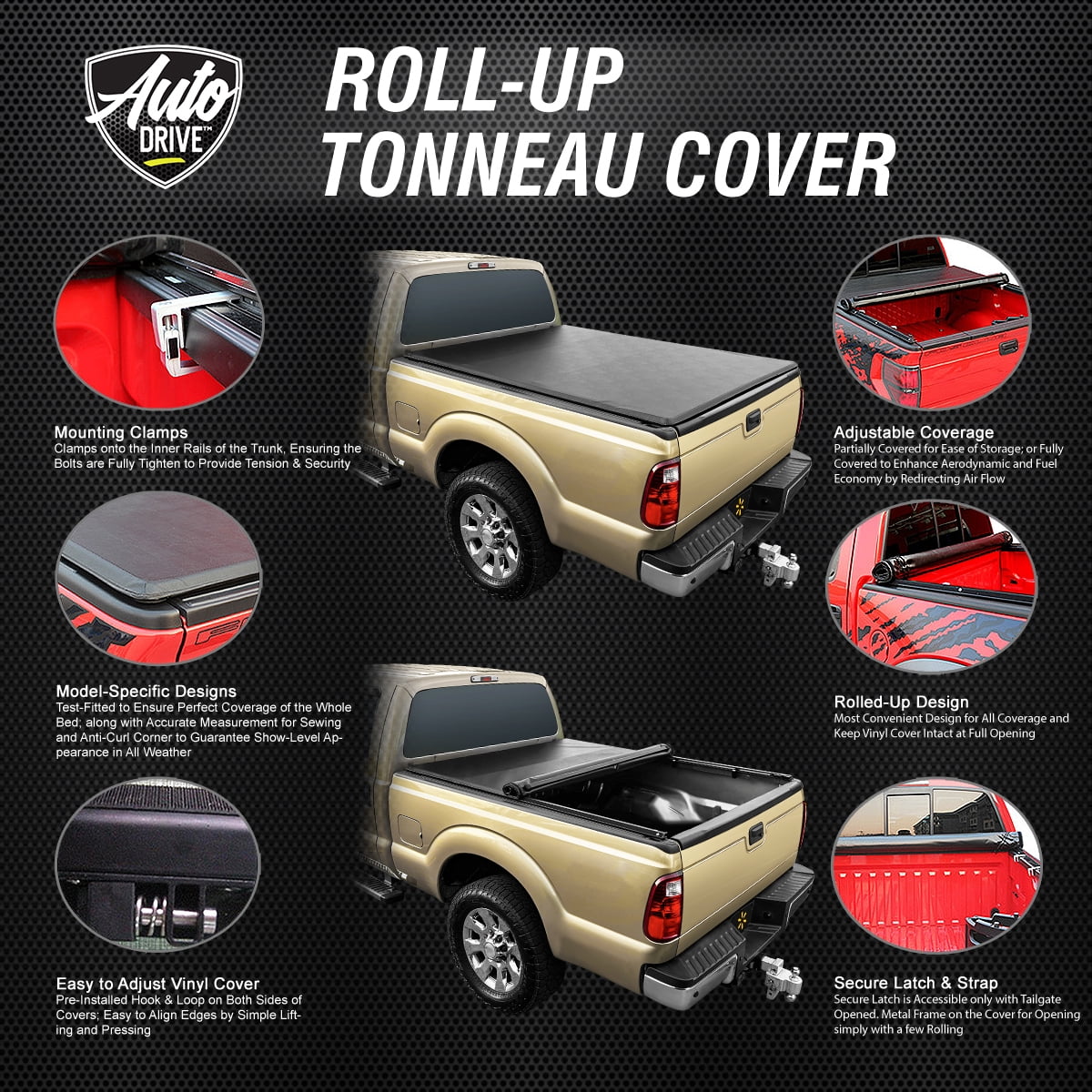 Bed Auto Chevy 5'3" 04-12 Bed Tonneau Roll Colorado Soft GMC Canyon Drive Cover / up Truck Fits