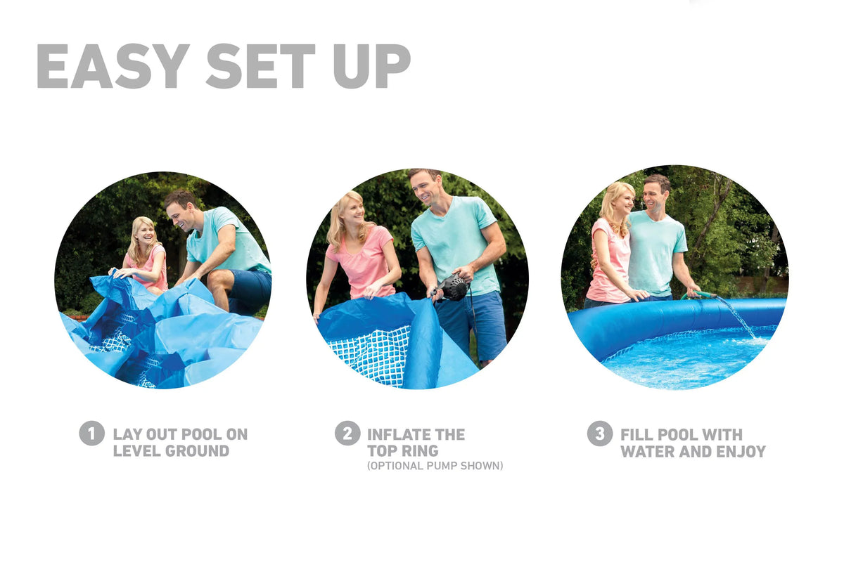 and Inflatable Swimming Easy Set Kit Pool Intex Maintenance 42" 15' x Portable