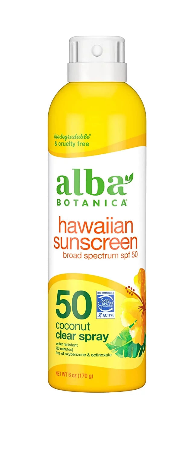 50, (4pack). 8 Nourishing Spray, SPF Fl Clear, Clear Alba Hawaiian Sunscreen Botanica Coconut, Oz