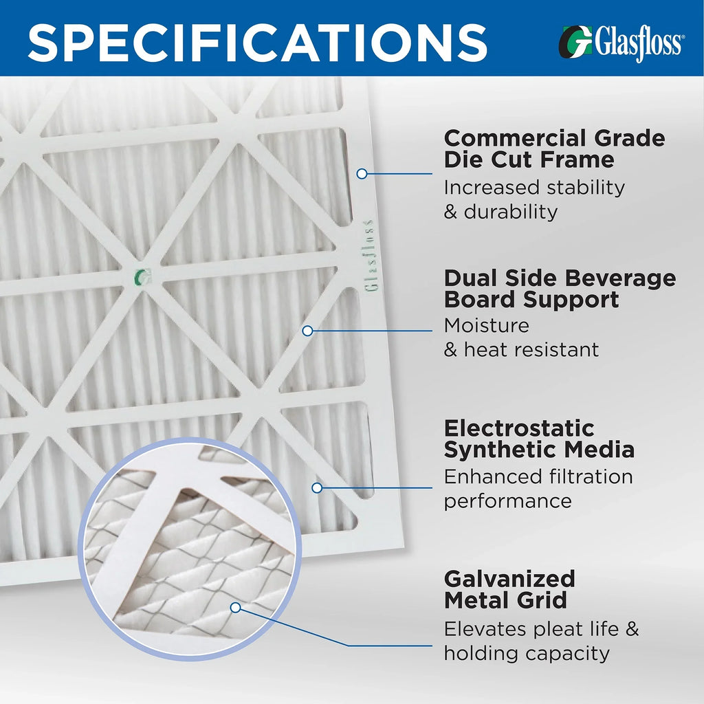 of 21-1/2 Air MERV Glasfloss. 12. Filters x Carrier, Replacement Payne, & by Pleated Case Bryant. 16-3/8 10 for 1 filters x