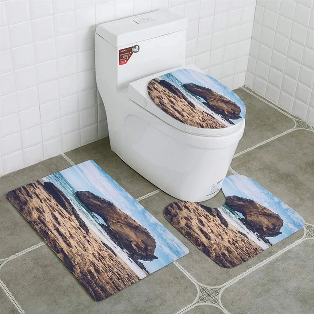 Beach Piece Lid Bathroom Set Cruz Contour Rugs Rock Rug Cover CHAPLLE Mat Toilet Penedo 3 Santa do and Guincho Bath
