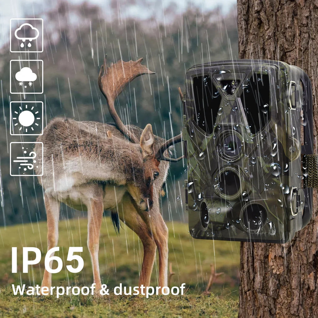 Waterproof TF 32GB Camera Monitors Trail Vision 36MP with Camera IR Trail Hunting LED Card 4K Trail Night Wildgame Wildlife SuntekCam Hunting with HC-812A Monitor