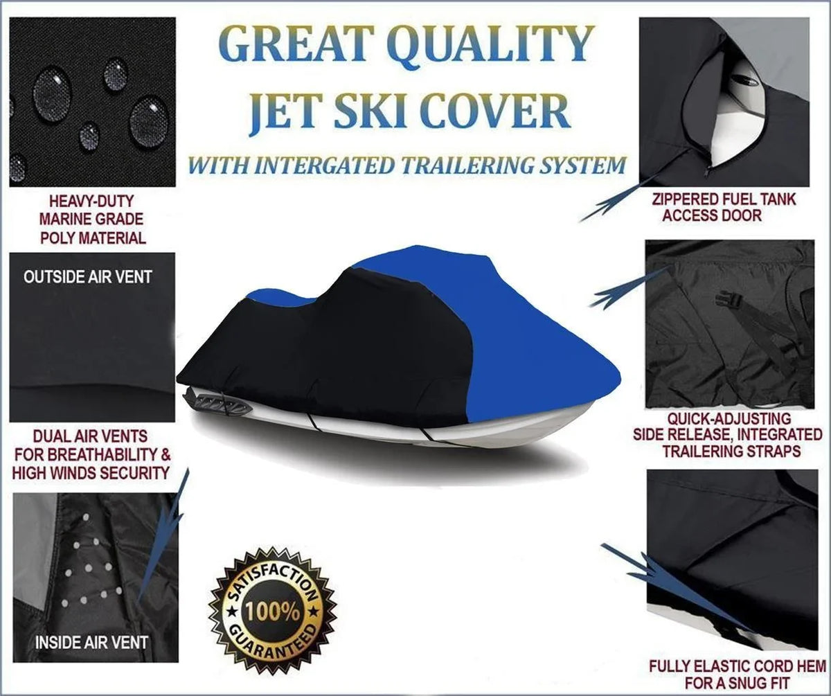 2002 BLUE Jet STX KAWASAKI Cover 2006 Compatible 2000 Trailerable BLACK 900 Ski 2004 2001 2005 HEAVY-DUTY 1997 for 1999 Cover 1998 / 2003