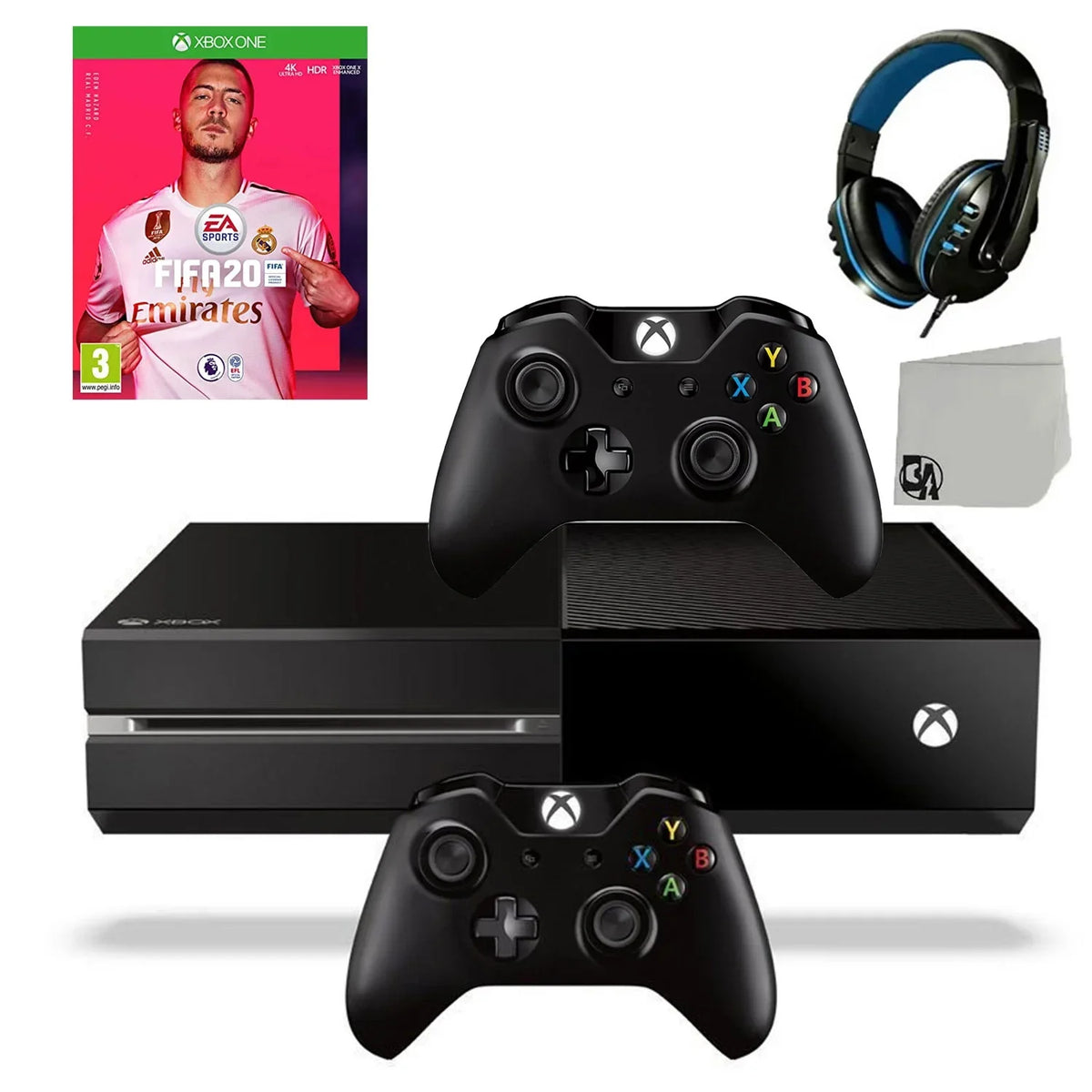 Bundle Included Black With Gaming 500GB Original One Headset Used Game Console FIFA-20 AXTION Controller 2 Xbox BOLT