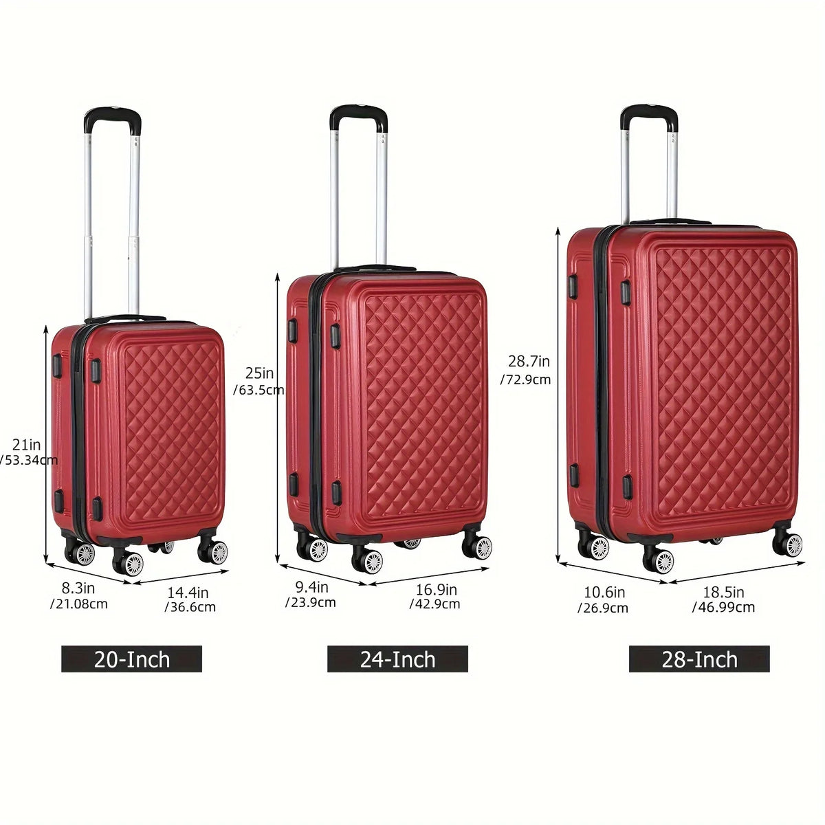 Luggage For Cases With Travel Hard Spinner Minimalist Trip, Shell Red Outdoor Wheels