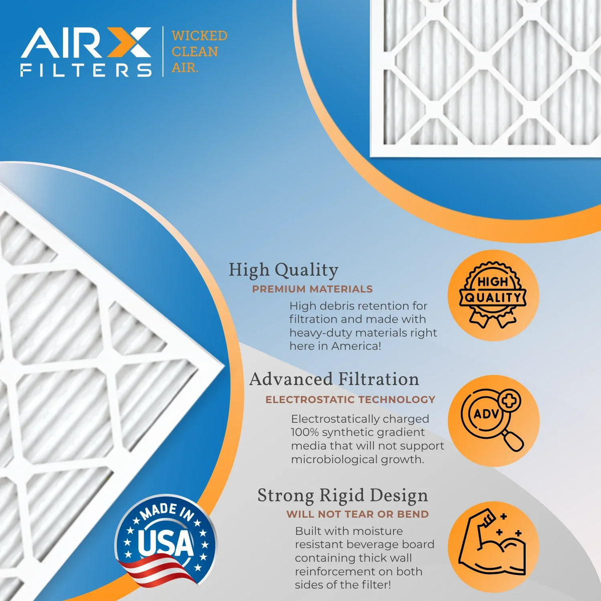 AC by 9 WICKED MPR Pack Premium to Made 10x10x1 10x10x1 2200 - & Filters Pleated Comparable AIRX 13 Air CLEAN USA Electrostatic HVAC FILTERS 1500 FPR MERV AIR. Conditioner Furnace 6 Air Filter Filter